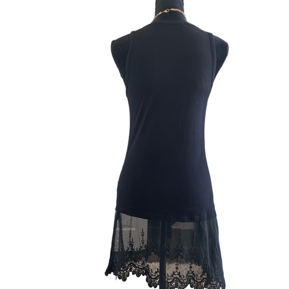 ORIGAMI by VIVIAN jersey tank with lace bottom - Picture 2 of 5